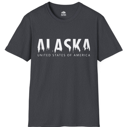 Alaska United States Typography Shirt T-Shirt – Dark Heather Grey – Alaska Cruise Shirts