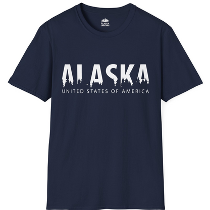 Alaska United States Typography Shirt T-Shirt – Navy – Alaska Cruise Shirts
