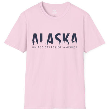 Alaska United States Typography Shirt T-Shirt – Light Pink – Alaska Cruise Shirts