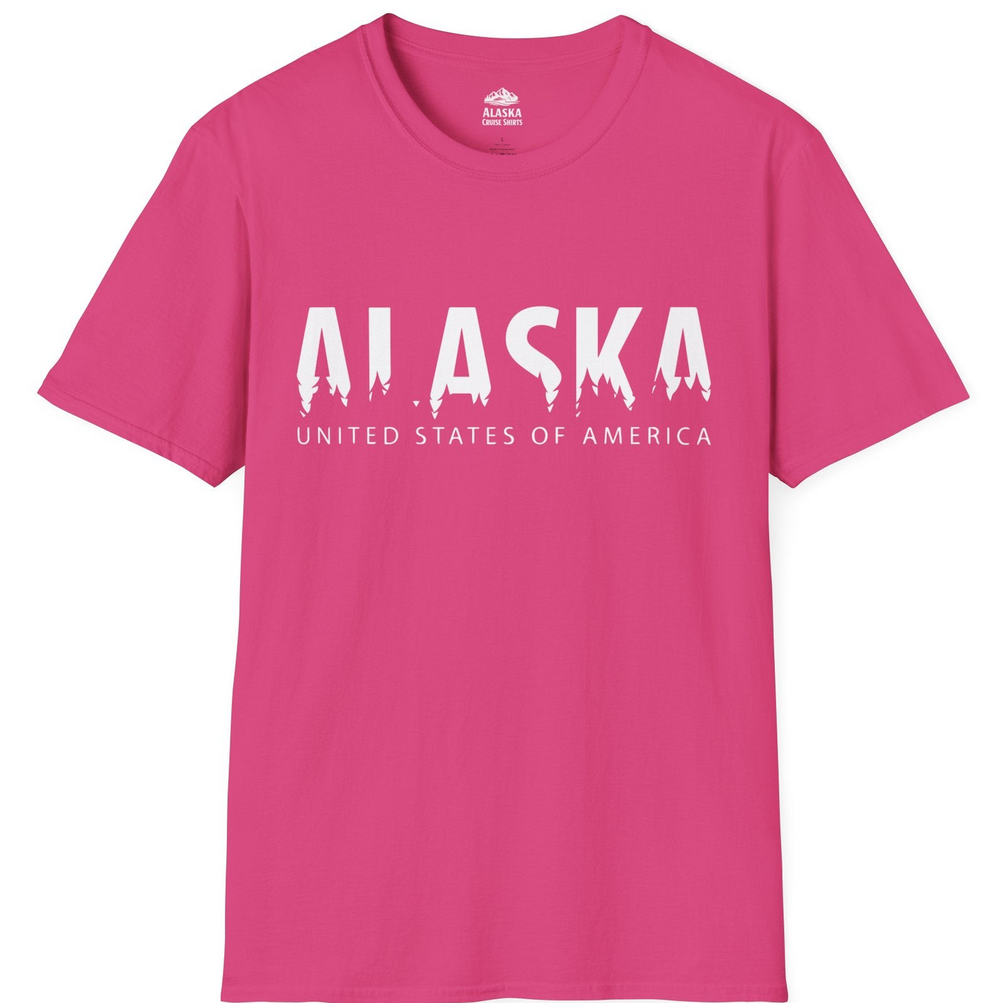 Alaska United States Typography Shirt T-Shirt – Heliconia – Alaska Cruise Shirts