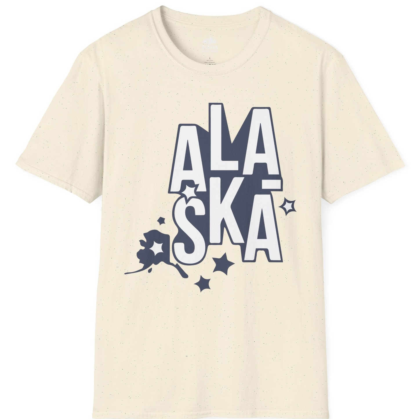 Alaska Stars Bold Typography Shirt T-Shirt – Natural – Alaska Cruise Shirts