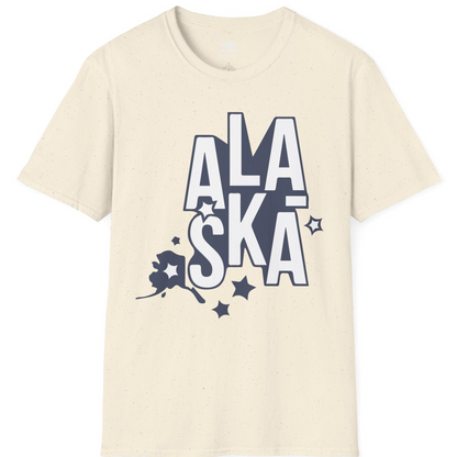 Alaska Stars Bold Typography Shirt T-Shirt – Natural – Alaska Cruise Shirts