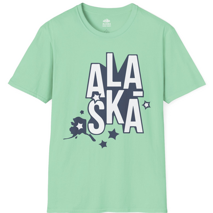 Alaska Stars Bold Typography Shirt T-Shirt – Mint Green – Alaska Cruise Shirts