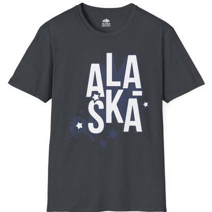 Alaska Stars Bold Typography Shirt T-Shirt – Dark Heather Grey – Alaska Cruise Shirts