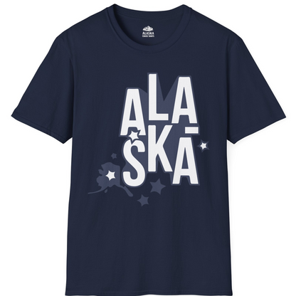 Alaska Stars Bold Typography Shirt T-Shirt – Navy – Alaska Cruise Shirts