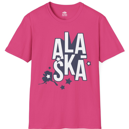 Alaska Stars Bold Typography Shirt T-Shirt – Heliconia – Alaska Cruise Shirts