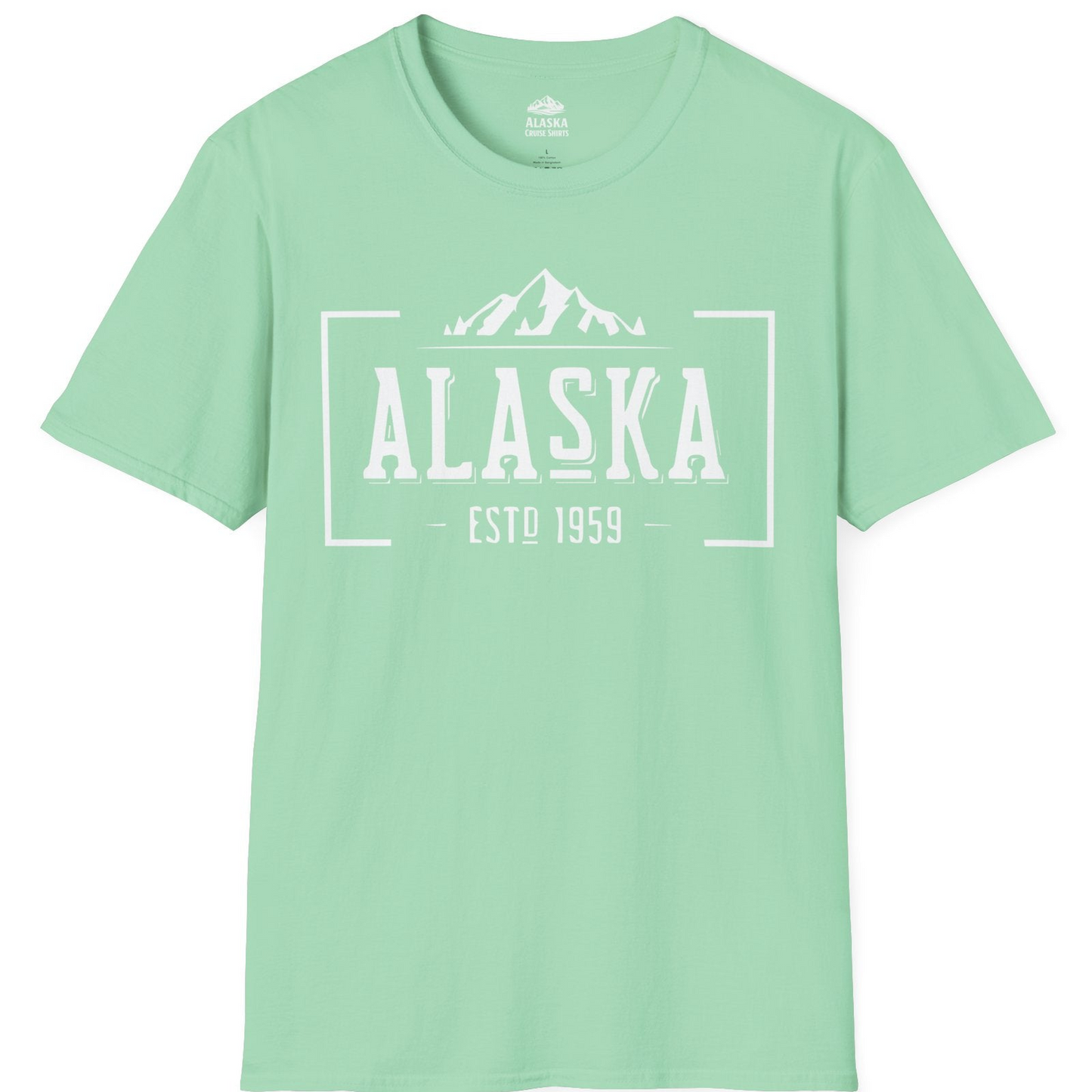 Vintage Alaska Estd 1959 Shirt T-Shirt – Mint Green – Alaska Cruise Shirts