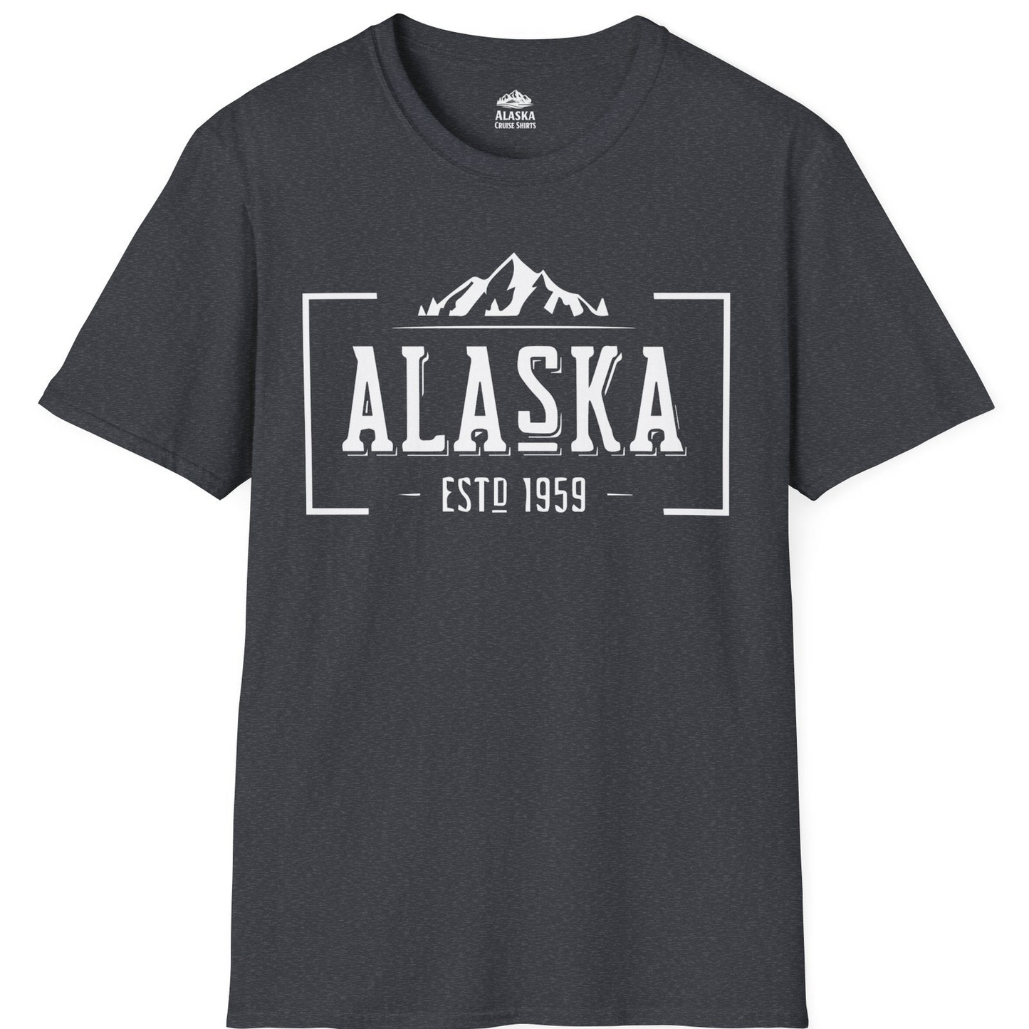 Vintage Alaska Estd 1959 Shirt T-Shirt – Dark Heather Grey – Alaska Cruise Shirts