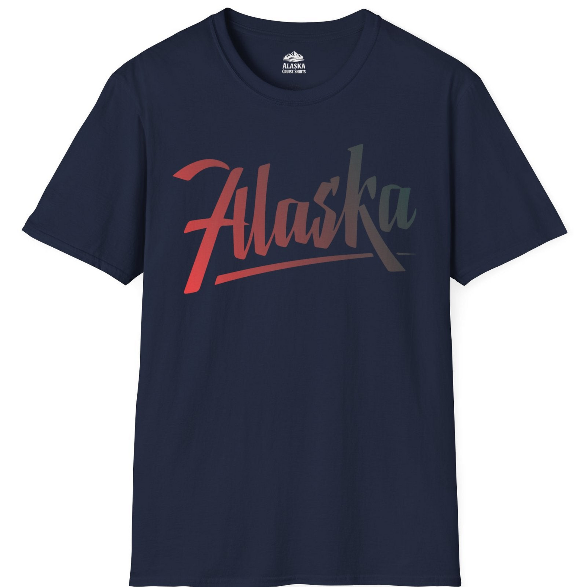 Alaska Script Wordmark Shirt T-Shirt – Navy – Alaska Cruise Shirts