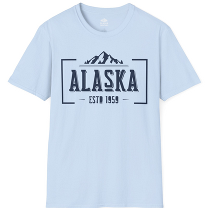 Alaska Mountain Vintage Shirt T-Shirt – Light Blue – Alaska Cruise Shirts