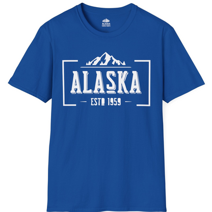 Alaska Mountain Vintage Shirt T-Shirt – Royal – Alaska Cruise Shirts