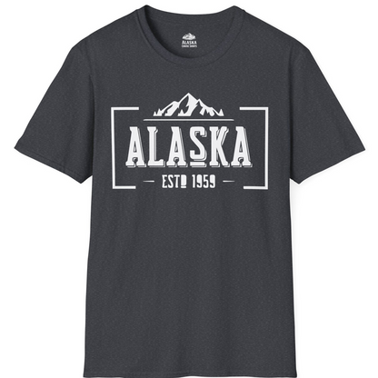 Alaska Mountain Vintage Shirt T-Shirt – Dark Heather Grey – Alaska Cruise Shirts