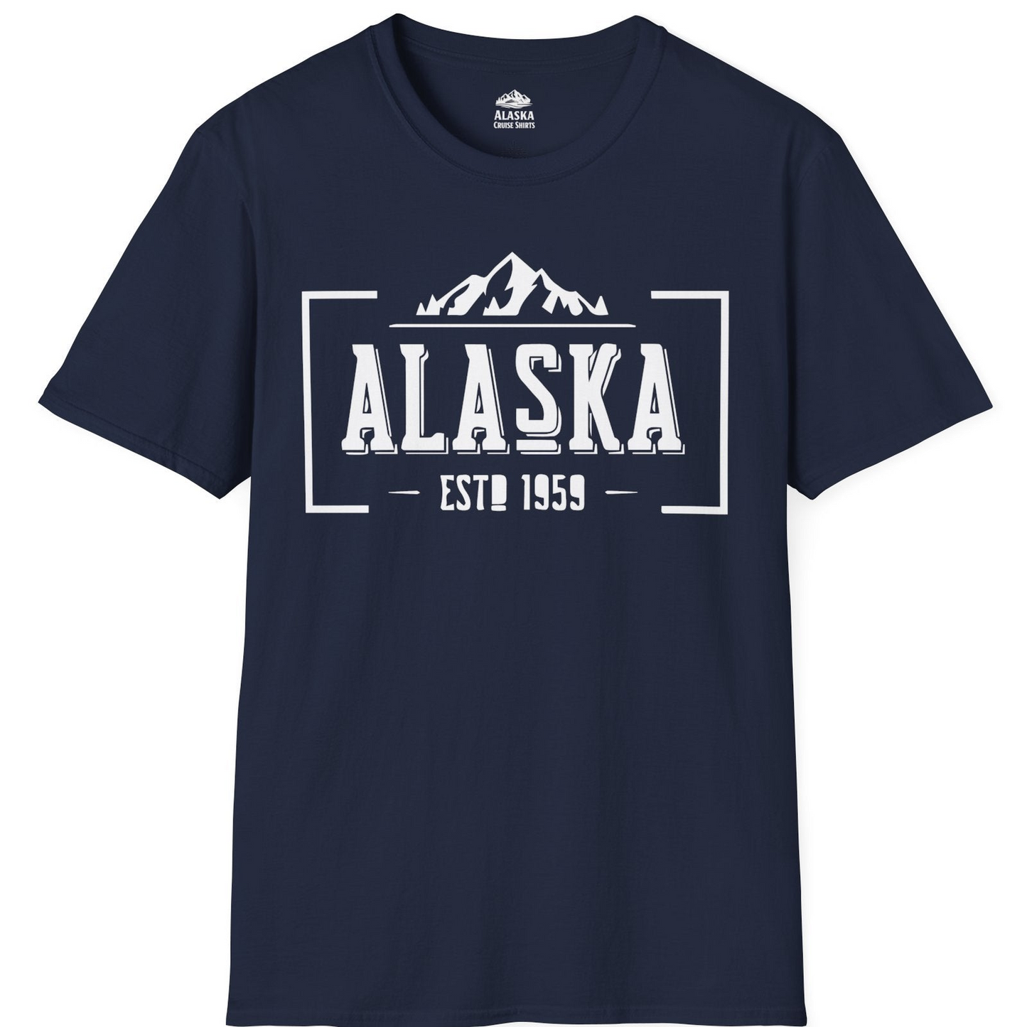 Alaska Mountain Vintage Shirt T-Shirt – Navy – Alaska Cruise Shirts
