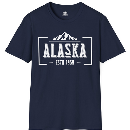 Alaska Mountain Vintage Shirt T-Shirt – Navy – Alaska Cruise Shirts