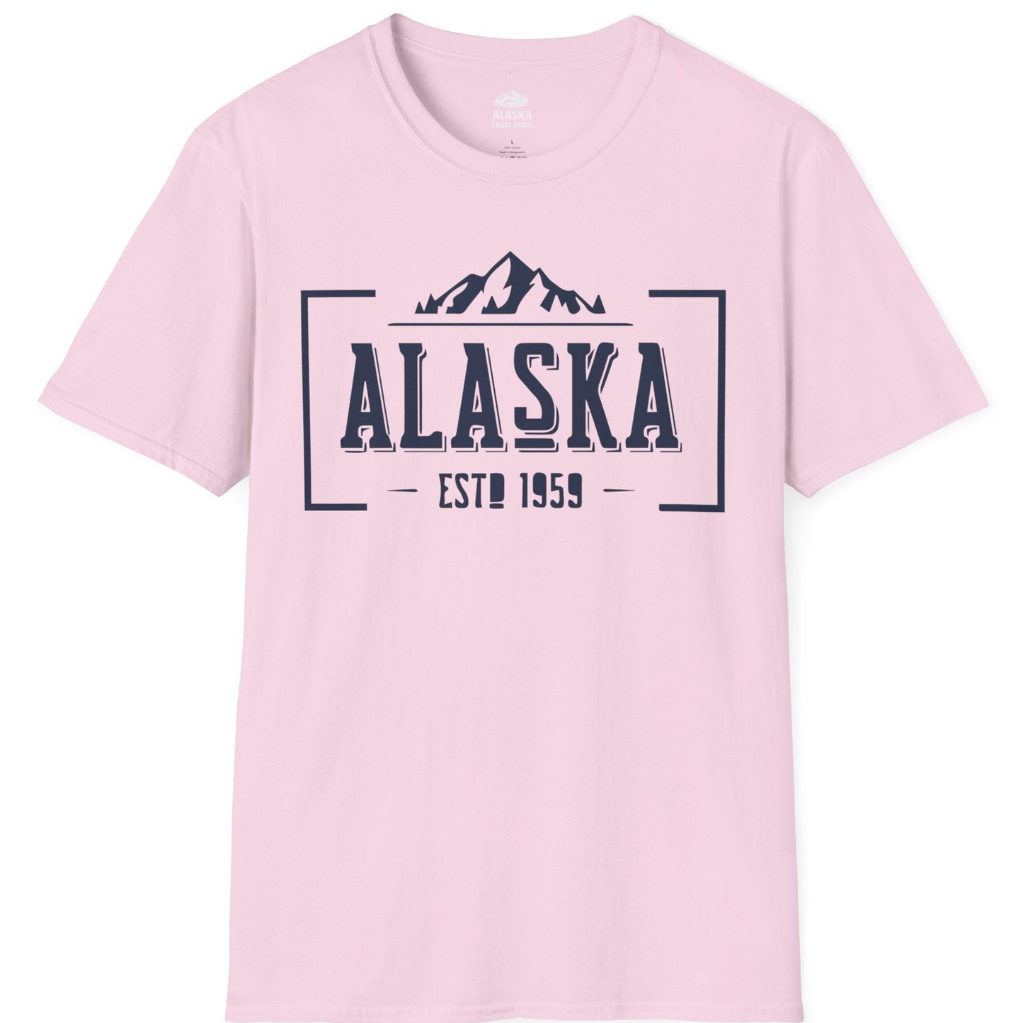 Alaska Mountain Vintage Shirt T-Shirt – Light Pink – Alaska Cruise Shirts
