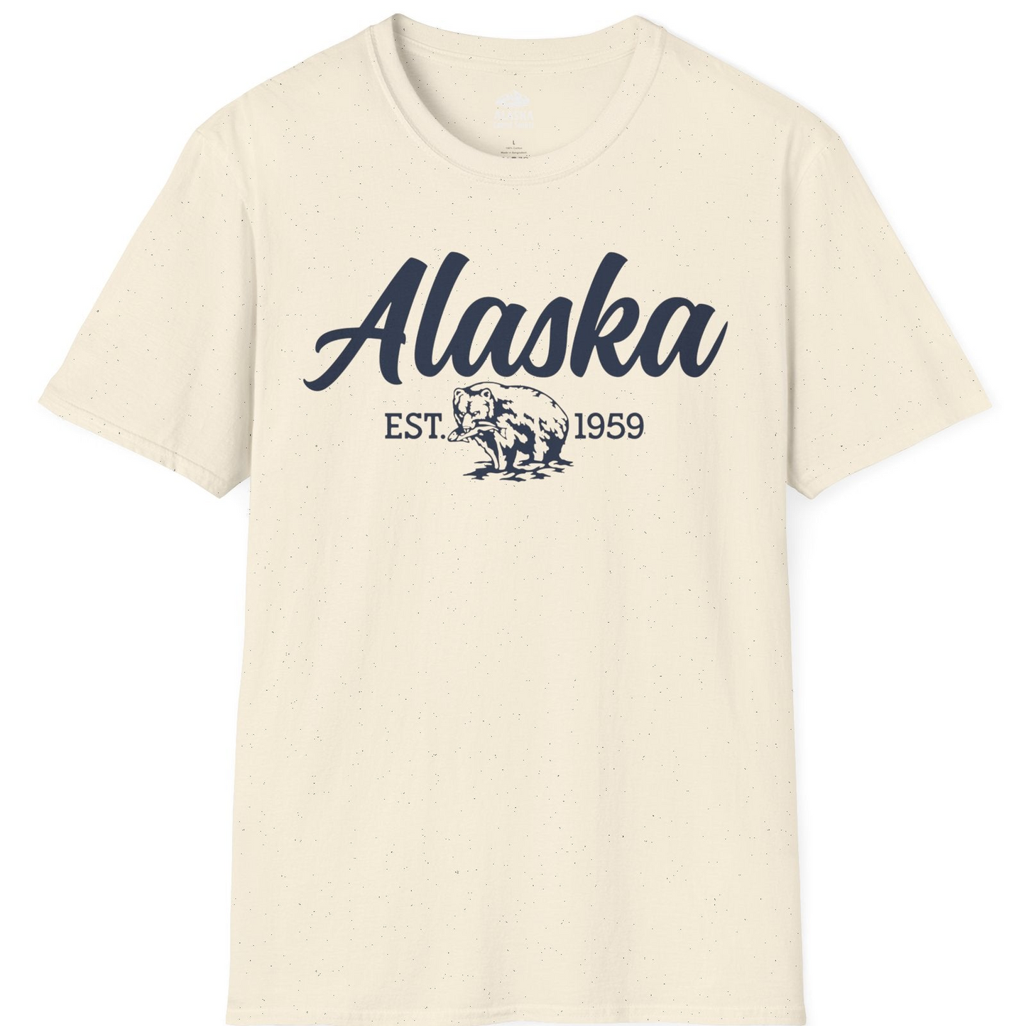 Alaska Bear Est 1959 Vintage Wildlife Graphic Monochrome Shirt — T-Shirt T-Shirt – Natural – Alaska Cruise Shirts