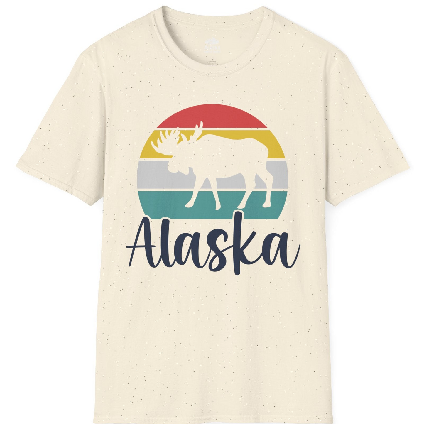 Retro Alaska Moose Silhouette Shirt T-Shirt – Natural – Alaska Cruise Shirts