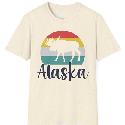 Retro Alaska Moose Silhouette Shirt T-Shirt – Natural – Alaska Cruise Shirts