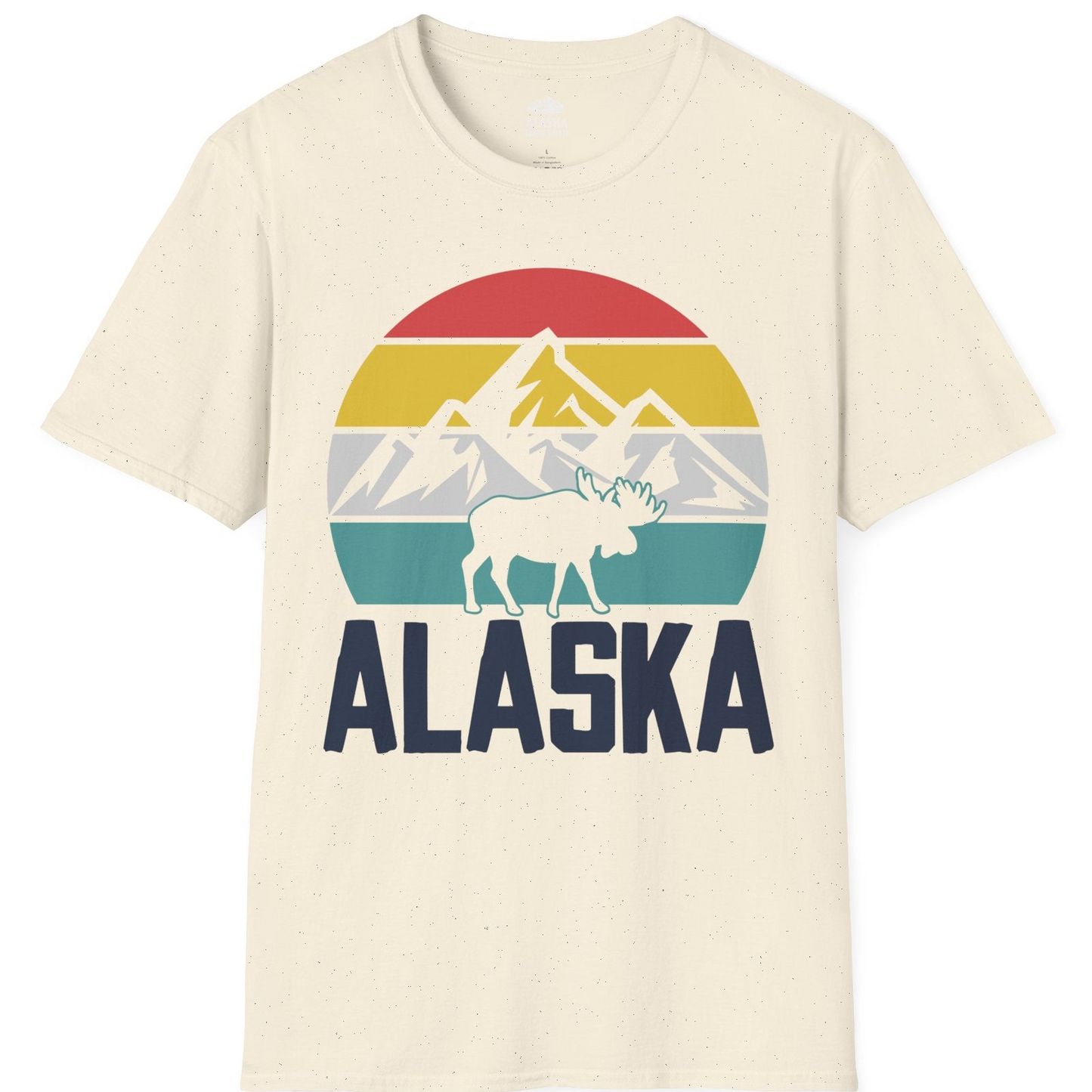 Retro Alaska Moose Silhouette Shirt T-Shirt – Natural – Alaska Cruise Shirts