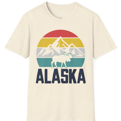 Retro Alaska Moose Silhouette Shirt T-Shirt – Natural – Alaska Cruise Shirts