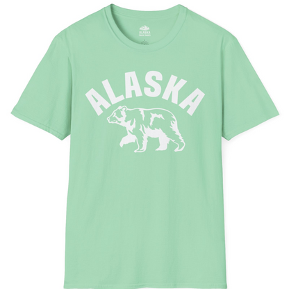 Alaska Bear Silhouette Wildlife Shirt T-Shirt – Mint Green – Alaska Cruise Shirts