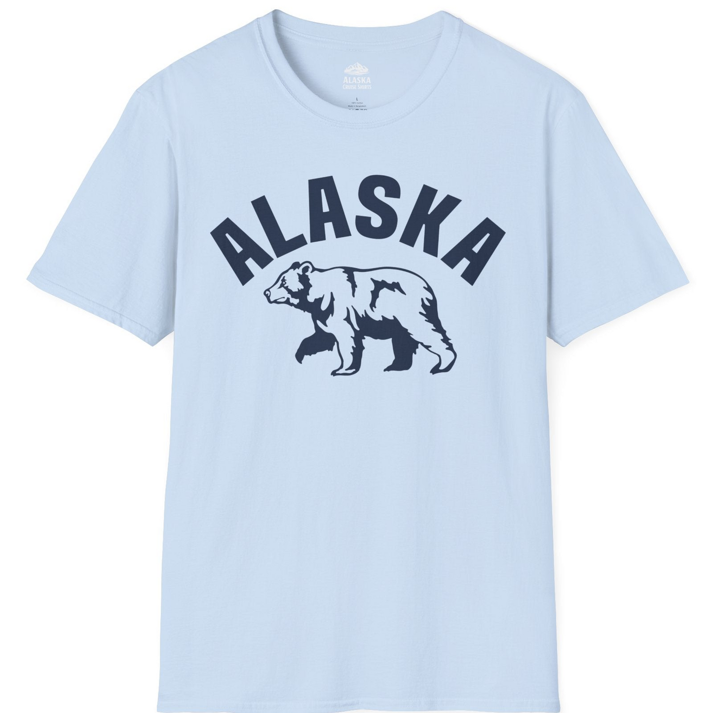 Alaska Bear Silhouette Wildlife Shirt T-Shirt – Light Blue – Alaska Cruise Shirts