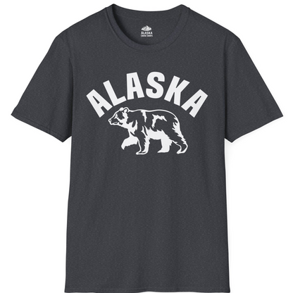 Alaska Bear Silhouette Wildlife Shirt T-Shirt – Dark Heather Grey – Alaska Cruise Shirts