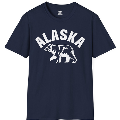 Alaska Bear Silhouette Wildlife Shirt T-Shirt – Navy – Alaska Cruise Shirts