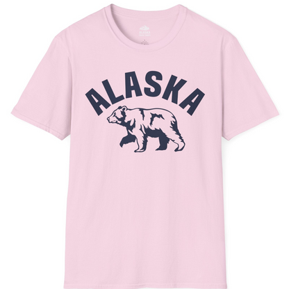 Alaska Bear Silhouette Wildlife Shirt T-Shirt – Light Pink – Alaska Cruise Shirts