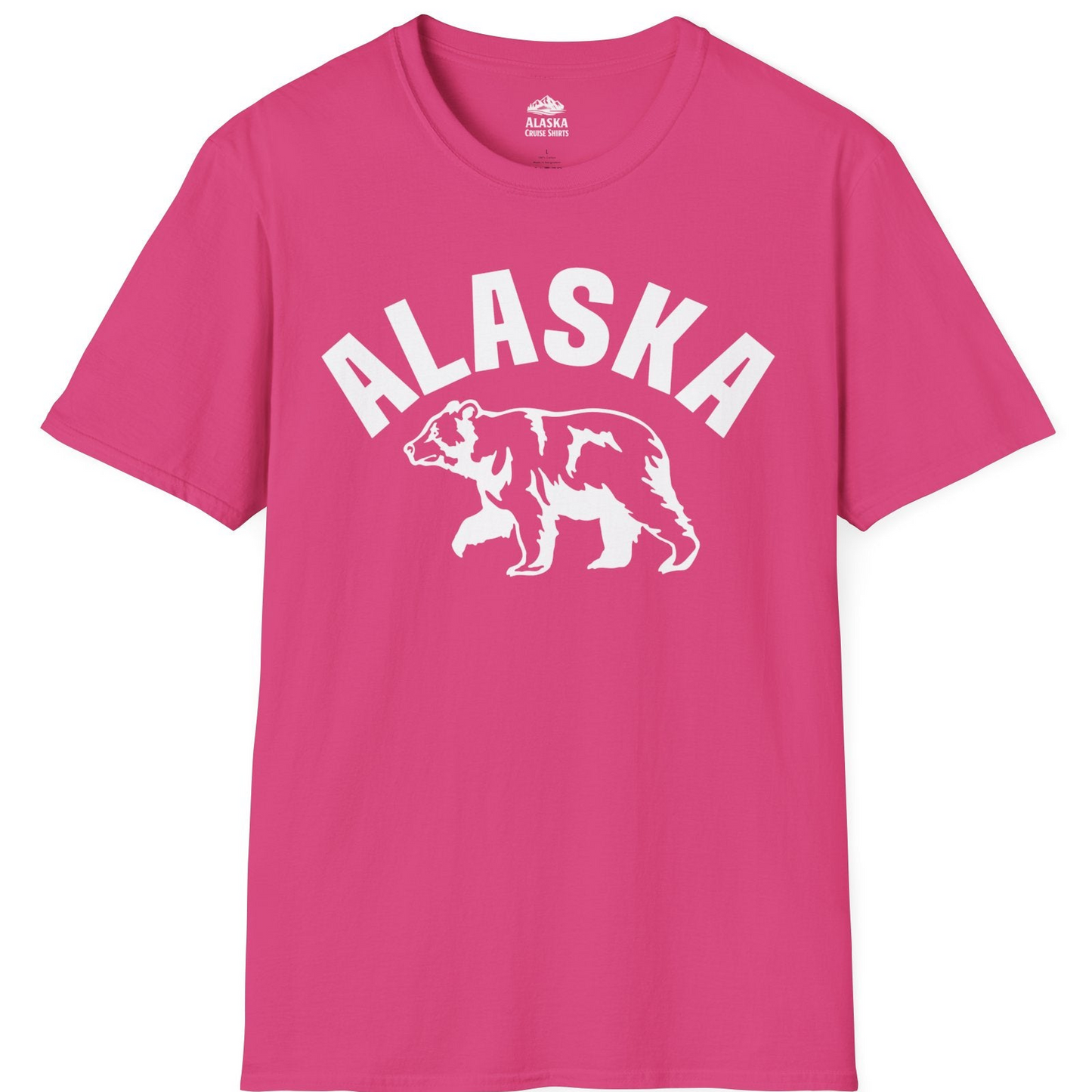 Alaska Bear Silhouette Wildlife Shirt T-Shirt – Heliconia – Alaska Cruise Shirts