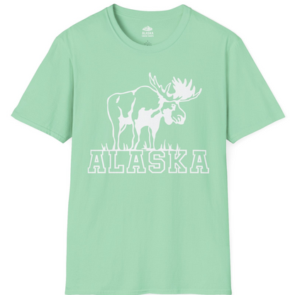 Alaska Moose Silhouette Shirt T-Shirt – Mint Green – Alaska Cruise Shirts