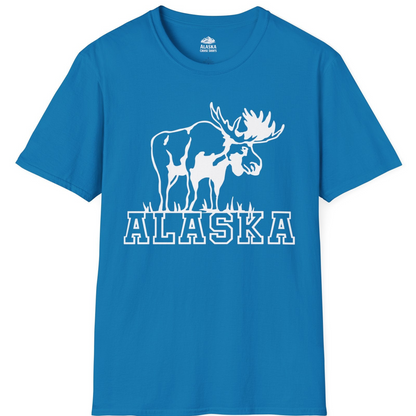 Alaska Moose Silhouette Shirt T-Shirt – Sapphire – Alaska Cruise Shirts