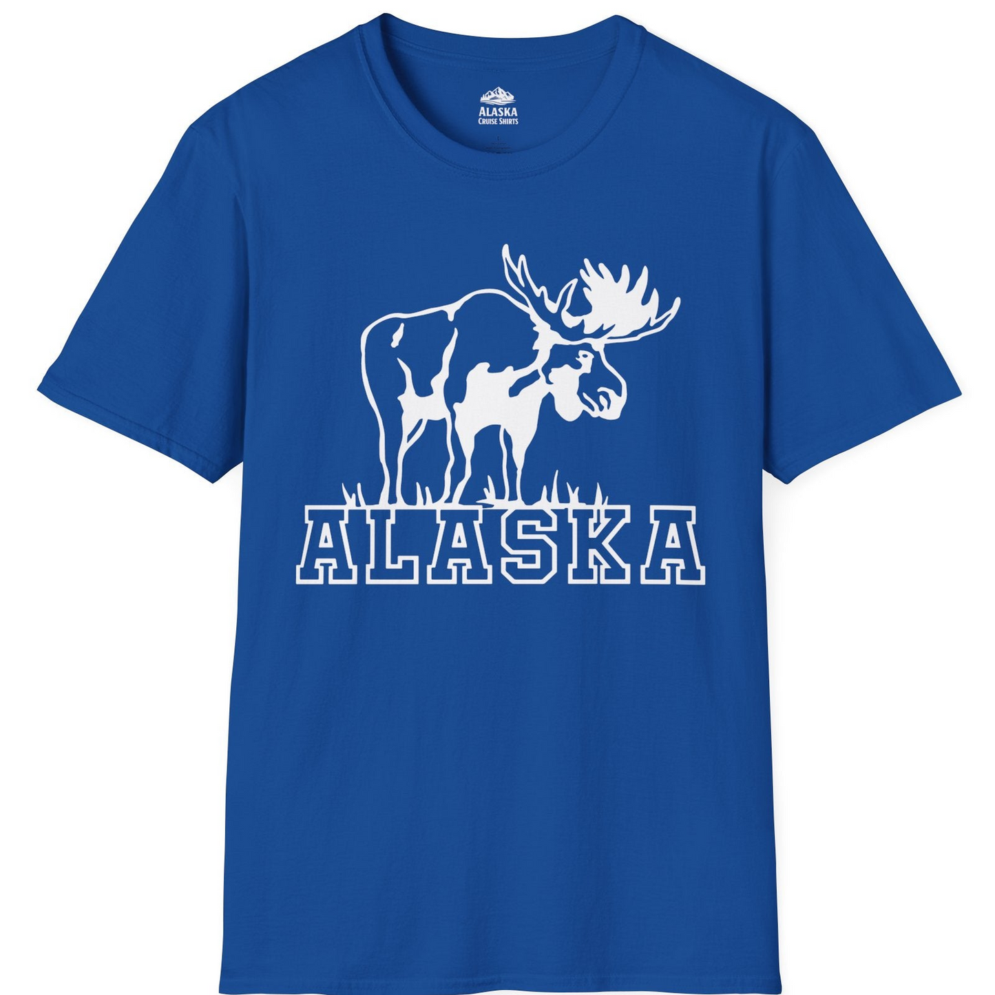 Alaska Moose Silhouette Shirt T-Shirt – Royal – Alaska Cruise Shirts
