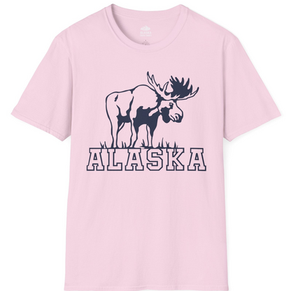 Alaska Moose Silhouette Shirt T-Shirt – Light Pink – Alaska Cruise Shirts