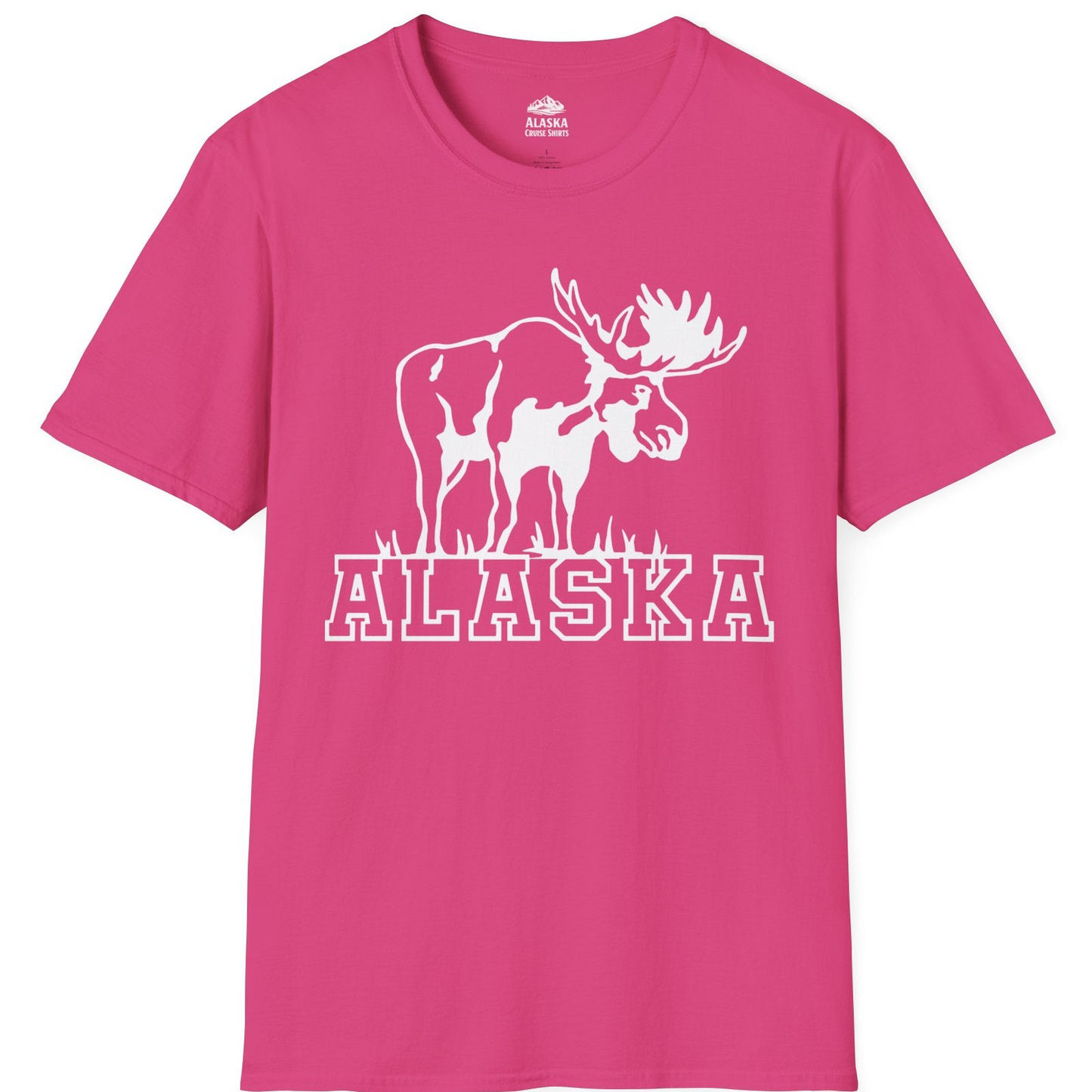 Alaska Moose Silhouette Shirt T-Shirt – Heliconia – Alaska Cruise Shirts
