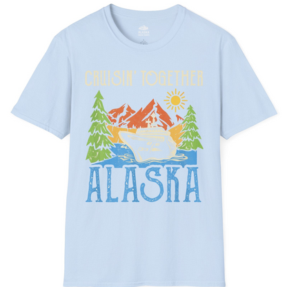 Alaska Cruise Adventure Nature Landscape Retro Family Shirt — T-Shirt T-Shirt – Light Blue – Alaska Cruise Shirts