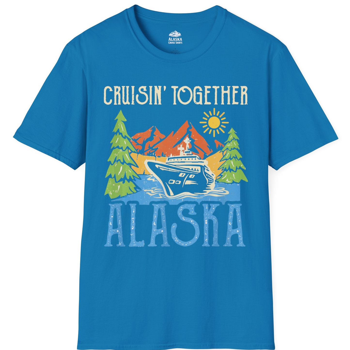 Alaska Cruise Adventure Nature Landscape Retro Family Shirt — T-Shirt T-Shirt – Sapphire – Alaska Cruise Shirts