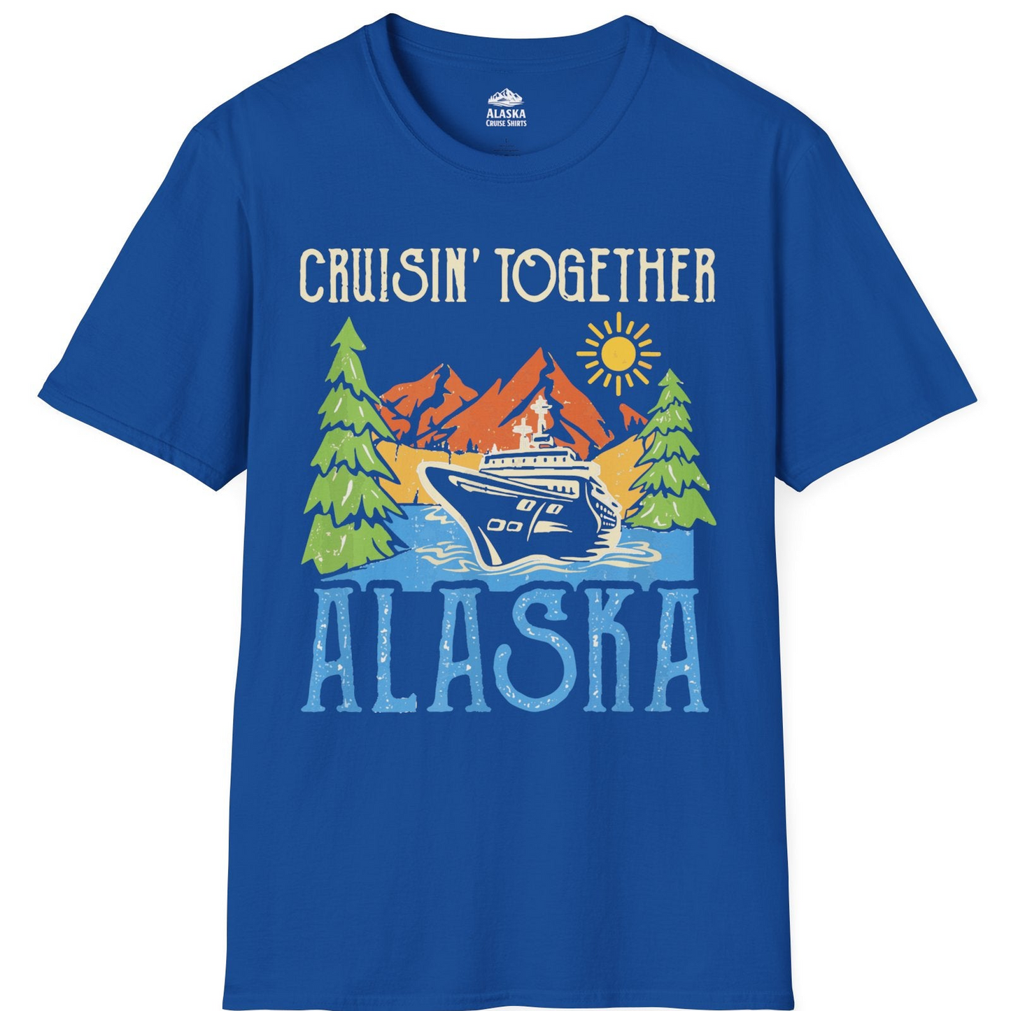Alaska Cruise Adventure Nature Landscape Retro Family Shirt — T-Shirt T-Shirt – Royal – Alaska Cruise Shirts