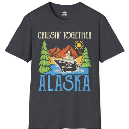 Alaska Cruise Adventure Nature Landscape Retro Family Shirt — T-Shirt T-Shirt – Dark Heather Grey – Alaska Cruise Shirts
