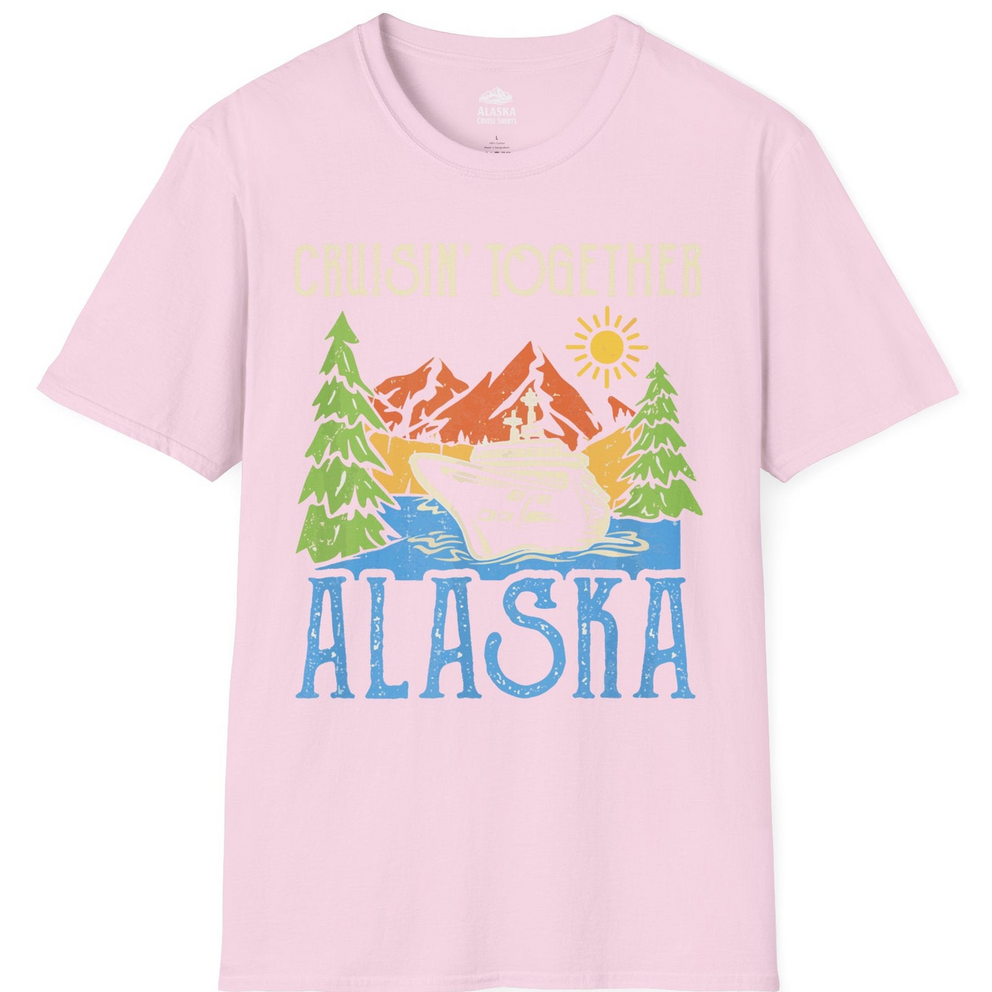 Alaska Cruise Adventure Nature Landscape Retro Family Shirt — T-Shirt T-Shirt – Light Pink – Alaska Cruise Shirts