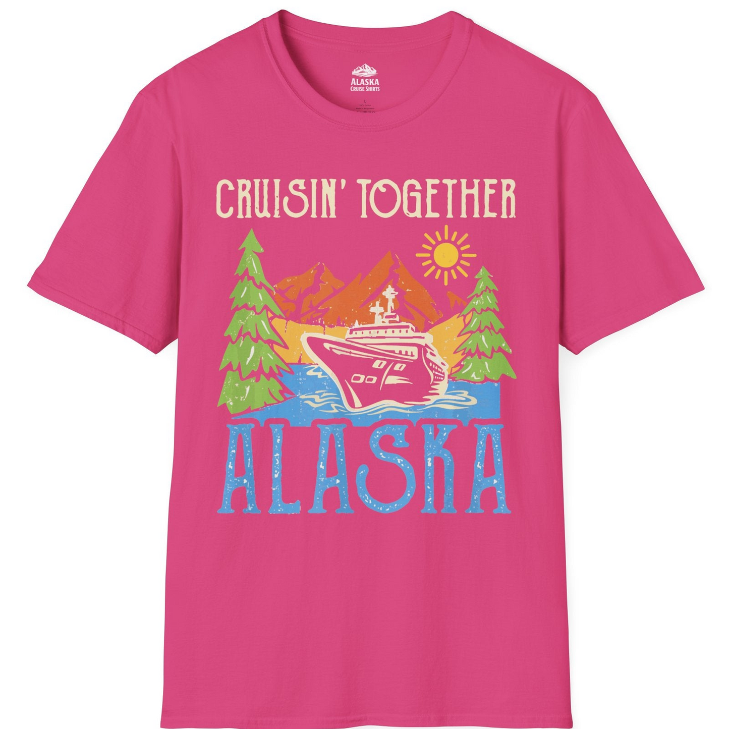 Alaska Cruise Adventure Nature Landscape Retro Family Shirt — T-Shirt T-Shirt – Heliconia – Alaska Cruise Shirts