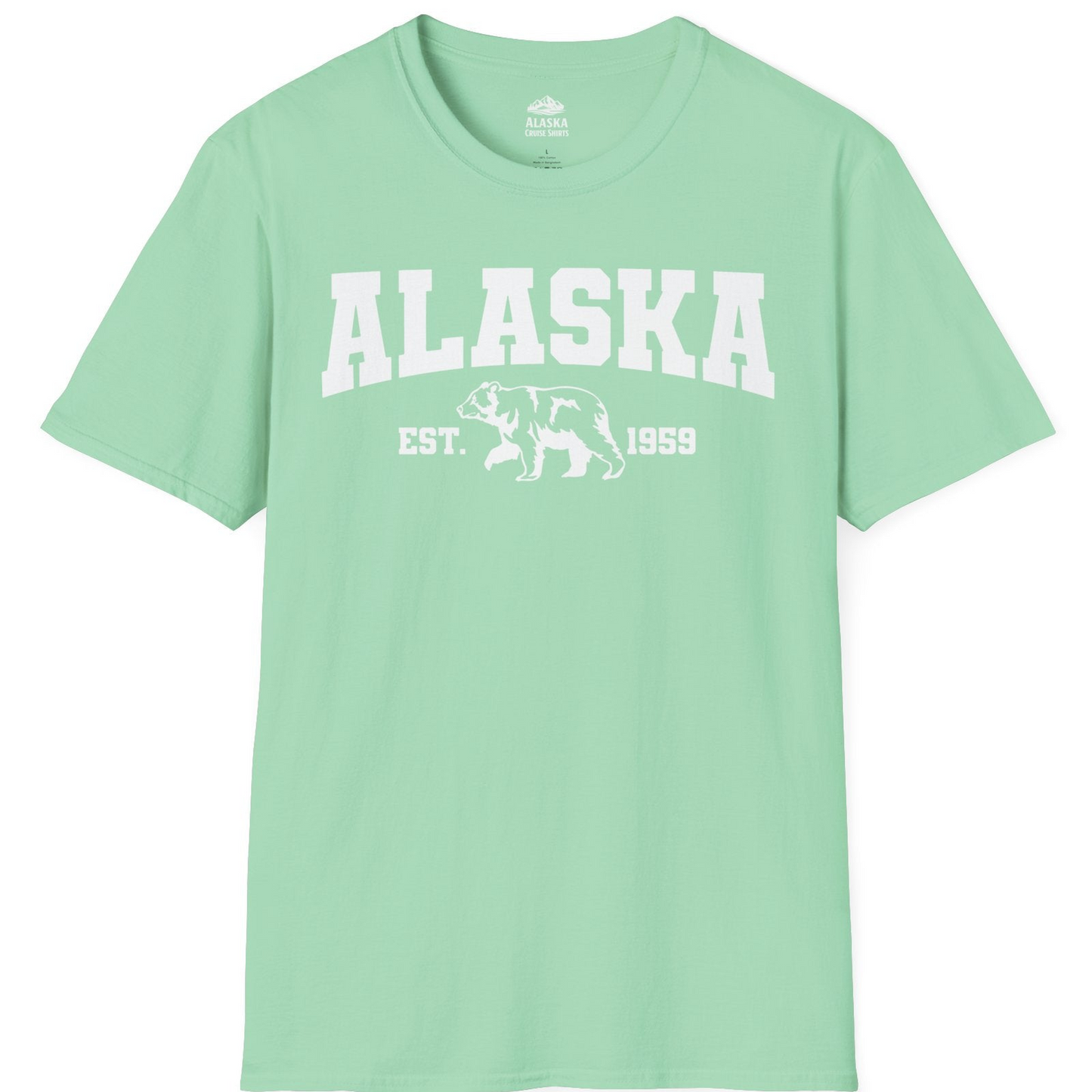 Vintage Alaska Bear Shirt T-Shirt – Mint Green – Alaska Cruise Shirts