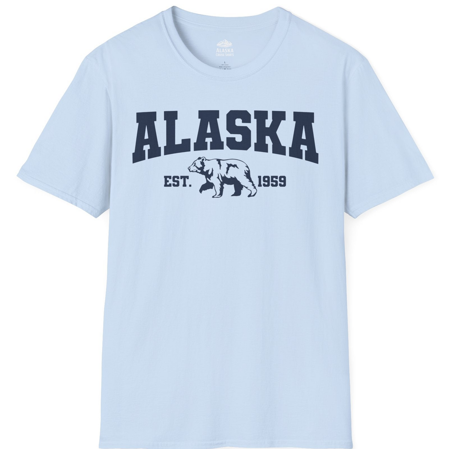 Vintage Alaska Bear Shirt T-Shirt – Light Blue – Alaska Cruise Shirts