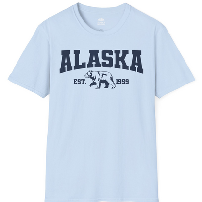 Vintage Alaska Bear Shirt T-Shirt – Light Blue – Alaska Cruise Shirts