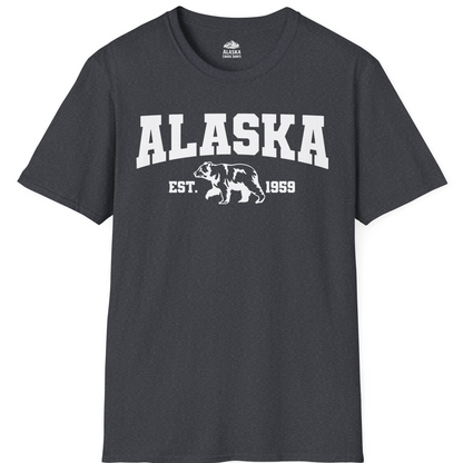 Vintage Alaska Bear Shirt T-Shirt – Dark Heather Grey – Alaska Cruise Shirts