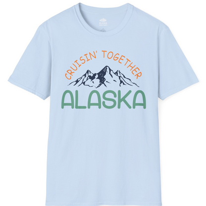 Cruisin Together Alaska Mountain Adventure Cruise Graphic Shirt — T-Shirt T-Shirt – Light Blue – Alaska Cruise Shirts
