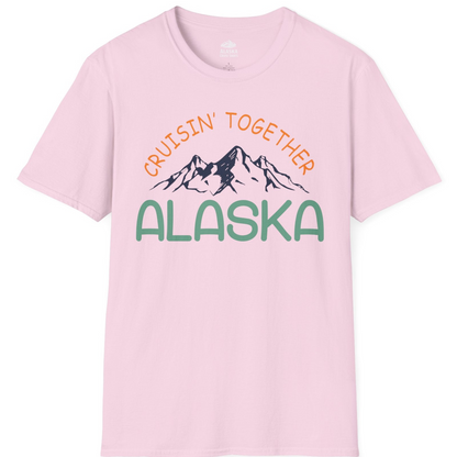 Cruisin Together Alaska Mountain Adventure Cruise Graphic Shirt — T-Shirt T-Shirt – Light Pink – Alaska Cruise Shirts