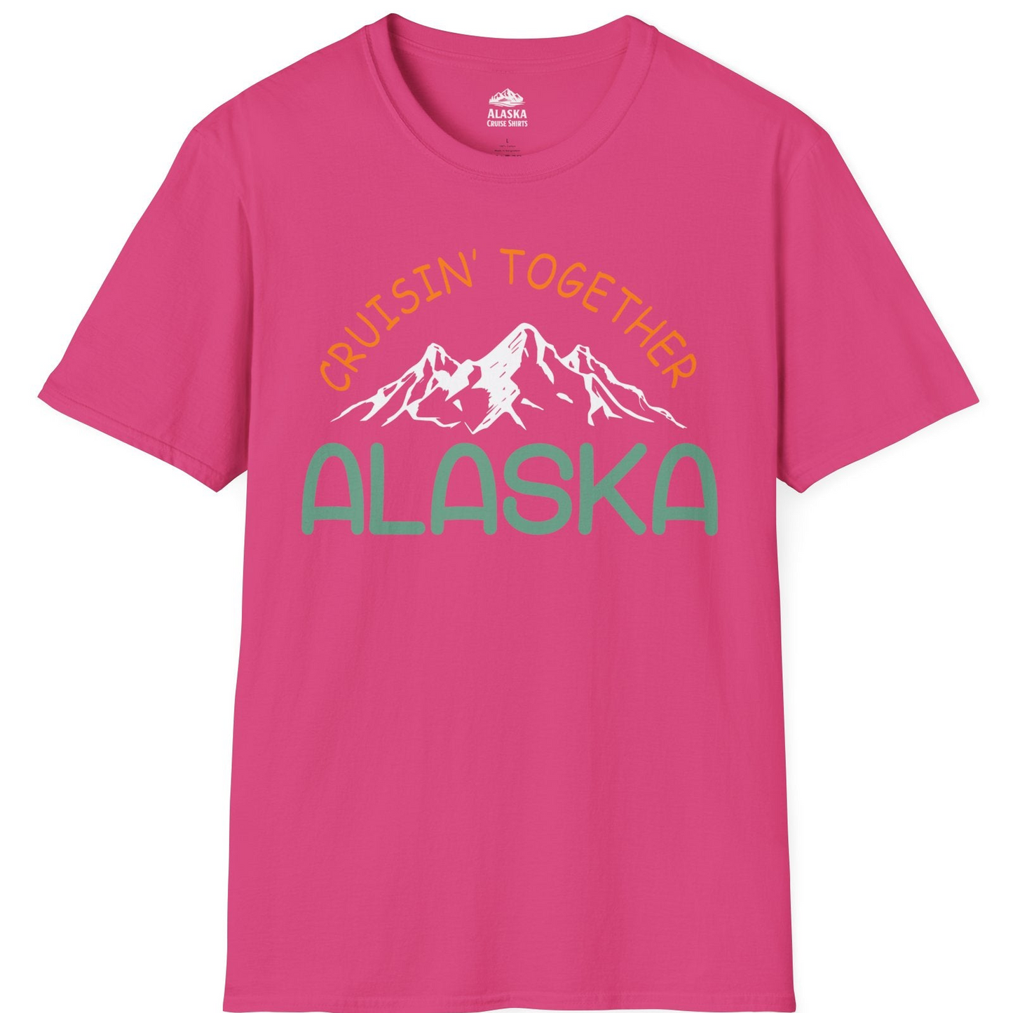 Cruisin Together Alaska Mountain Adventure Cruise Graphic Shirt — T-Shirt T-Shirt – Heliconia – Alaska Cruise Shirts