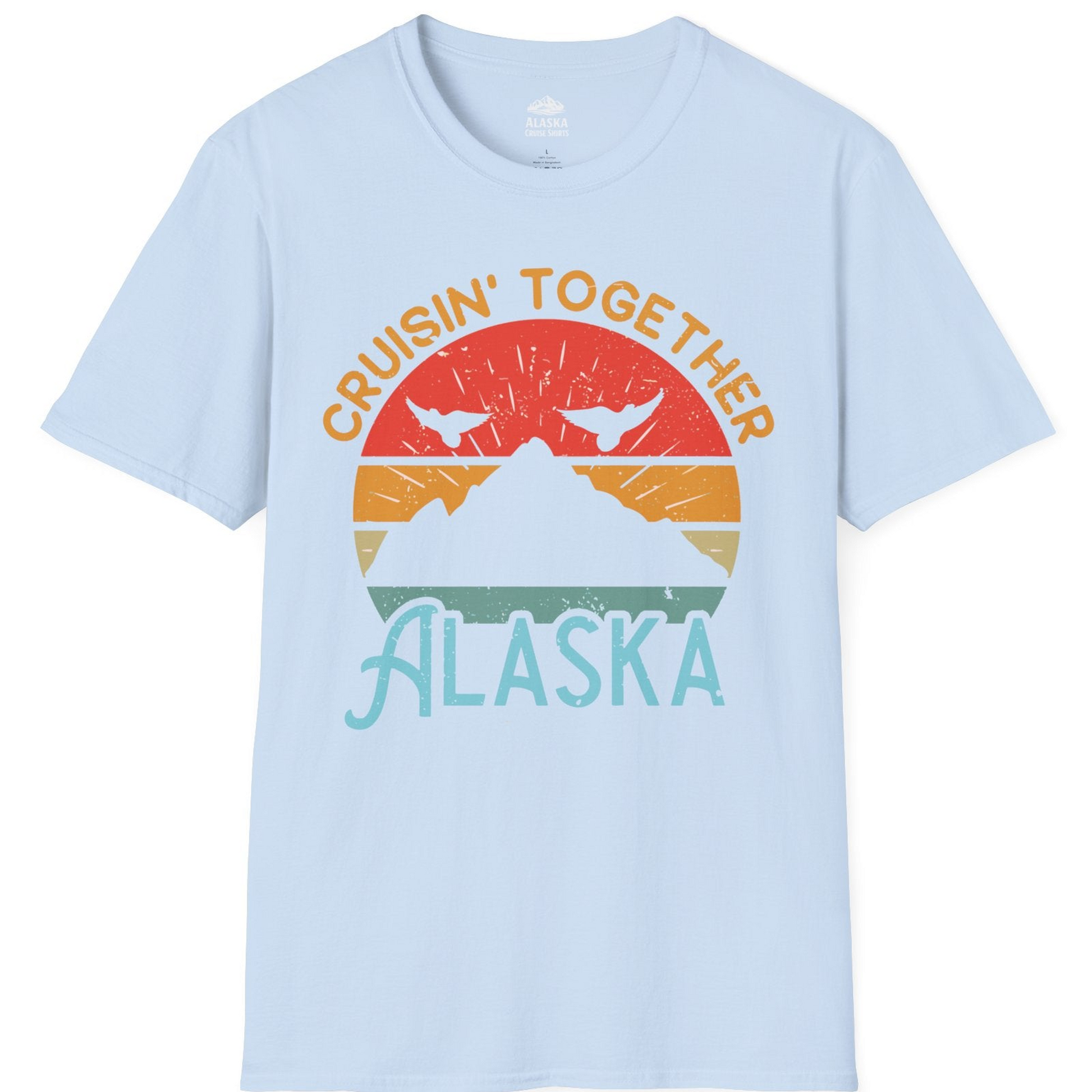 Retro Alaska Cruise Shirt T-Shirt – Light Blue – Alaska Cruise Shirts