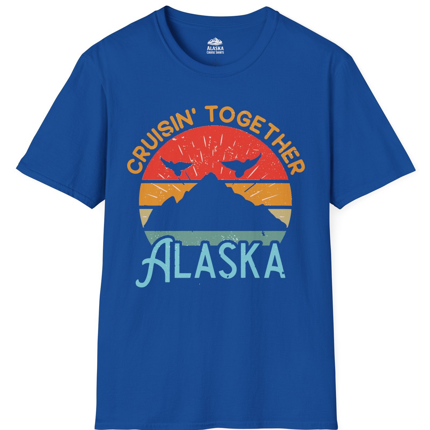 Retro Alaska Cruise Shirt T-Shirt – Royal – Alaska Cruise Shirts